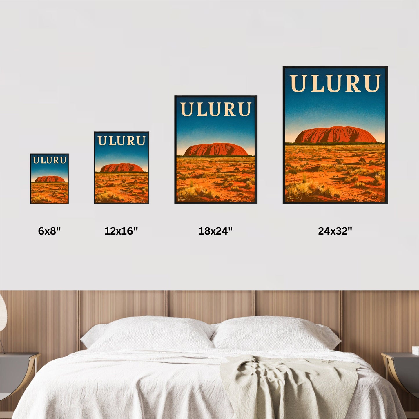 Uluru Rocks Vintage Travel Poster - Red Rock Majesty