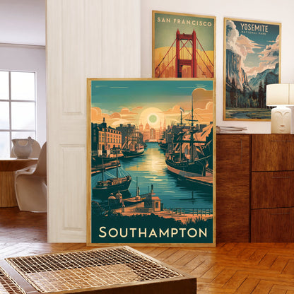 Southampton Vintage Travel Poster - Port City