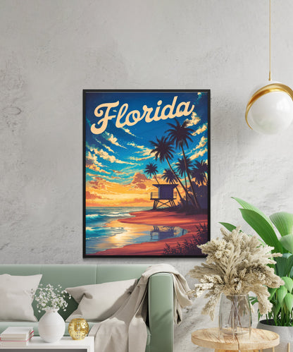 Florida Vintage Travel Poster - Retro Coastal Views