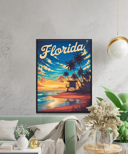 Florida Vintage Travel Poster - Retro Coastal Views