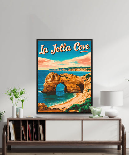 La Jolla Cove  Vintage Travel Poster - Ocean Breeze