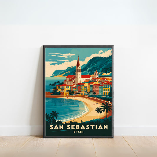 San Sebastian Vintage Travel Poster