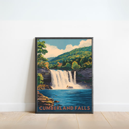 Cumberland Falls Vintage Travel Poster - Nature's Majestic Cascade