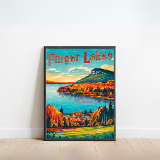 Finger Lakes Vintage Travel Poster - Picnic Area