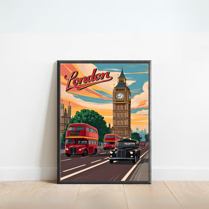 London Vintage Travel Poster