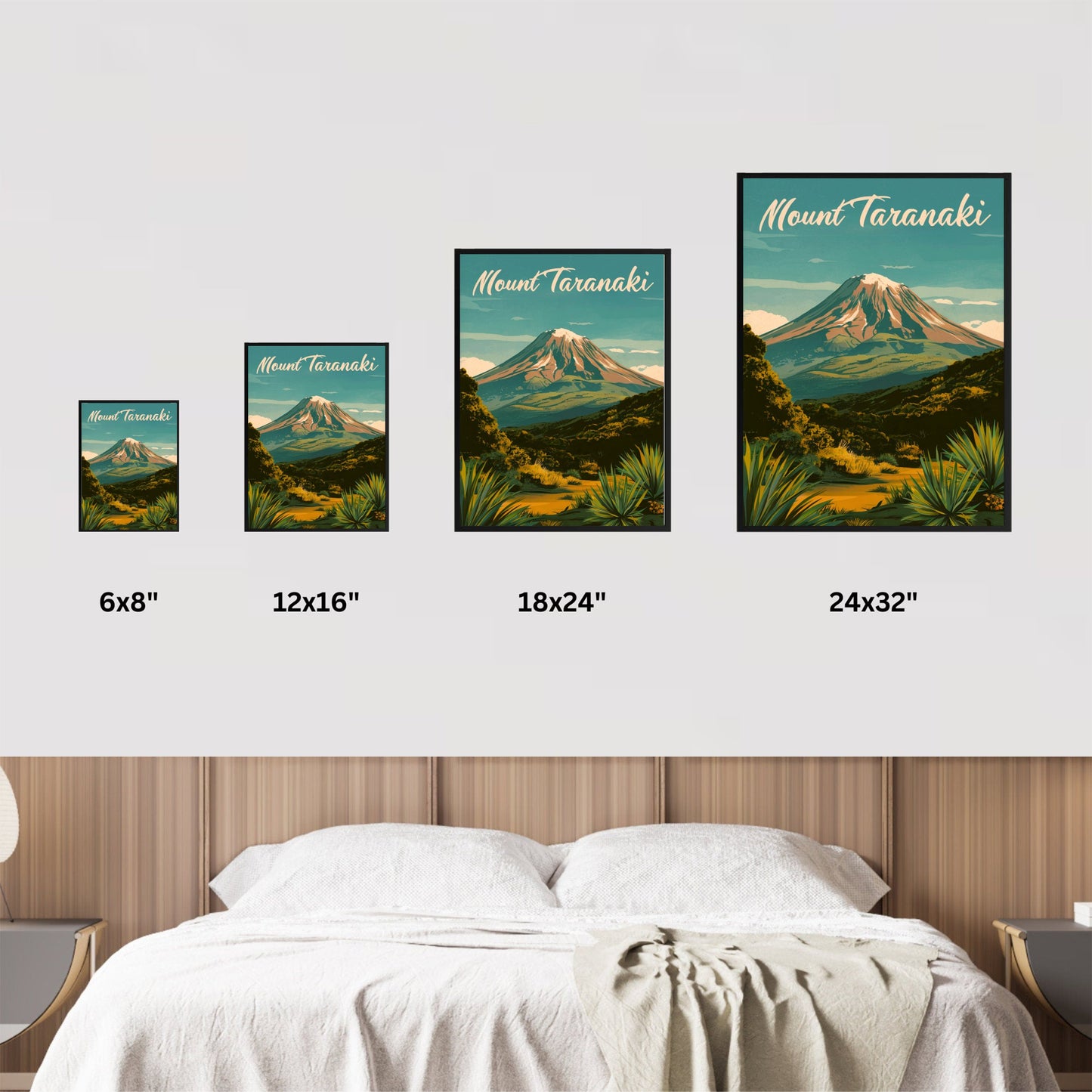 Mount Taranaki Vintage Travel Poster