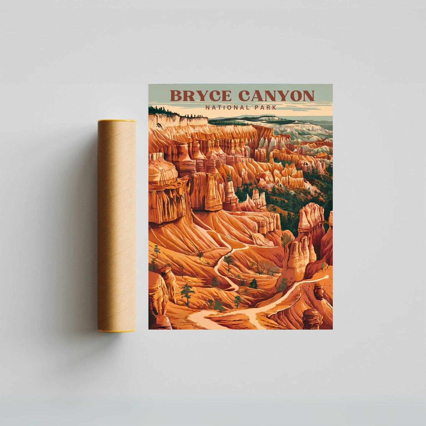 Bryce Canyon Vintage Travel Poster - Nature's Rock Formations