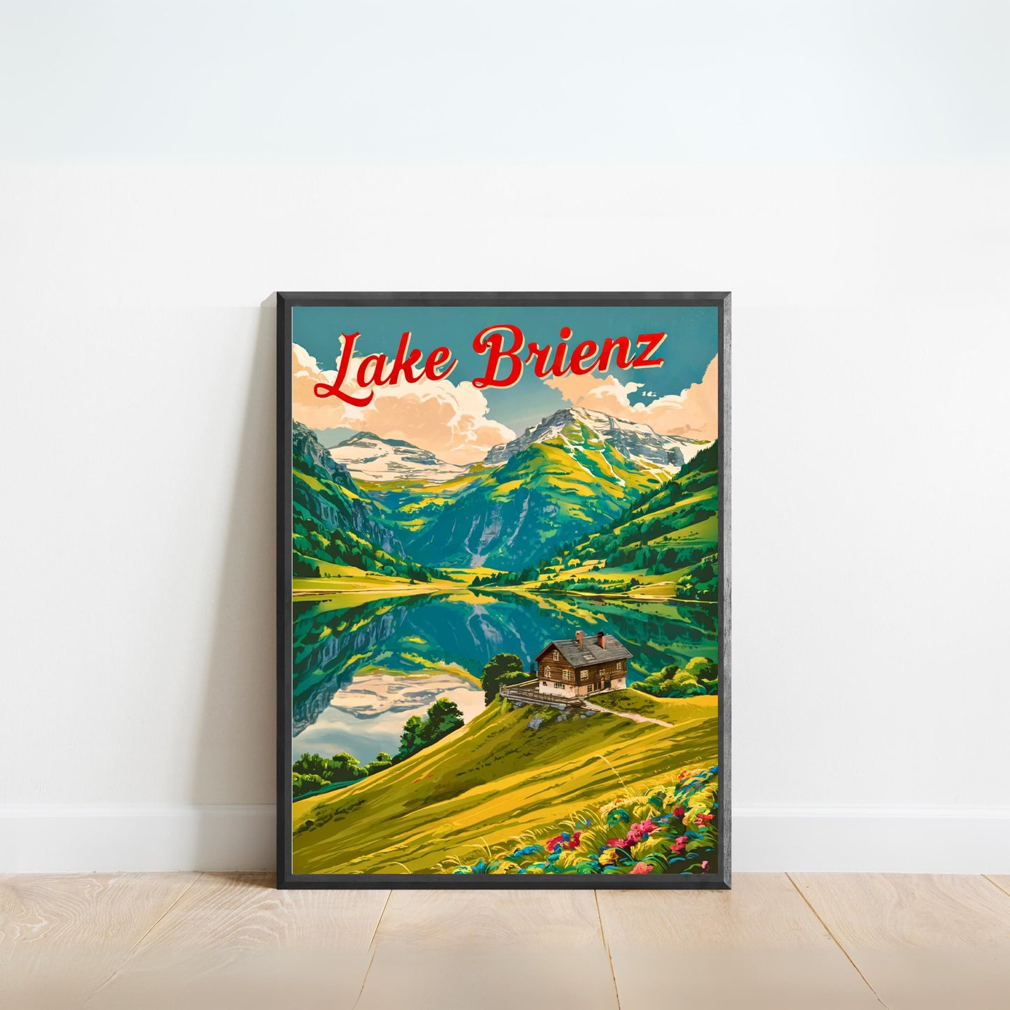 Lake Brienz Vintage Travel Poster - Swiss Serenity and Scenic Beauty