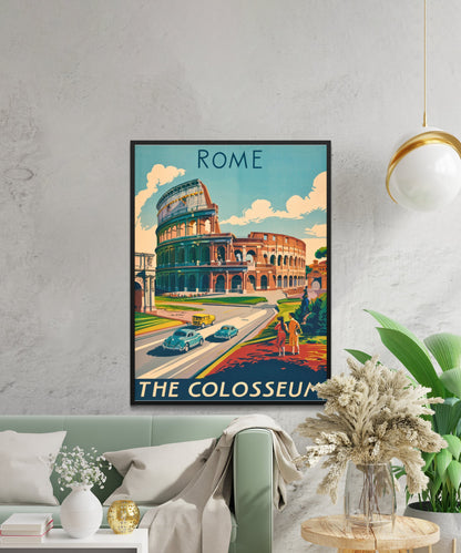 Rome Vintage Travel Poster - Classical Elegance