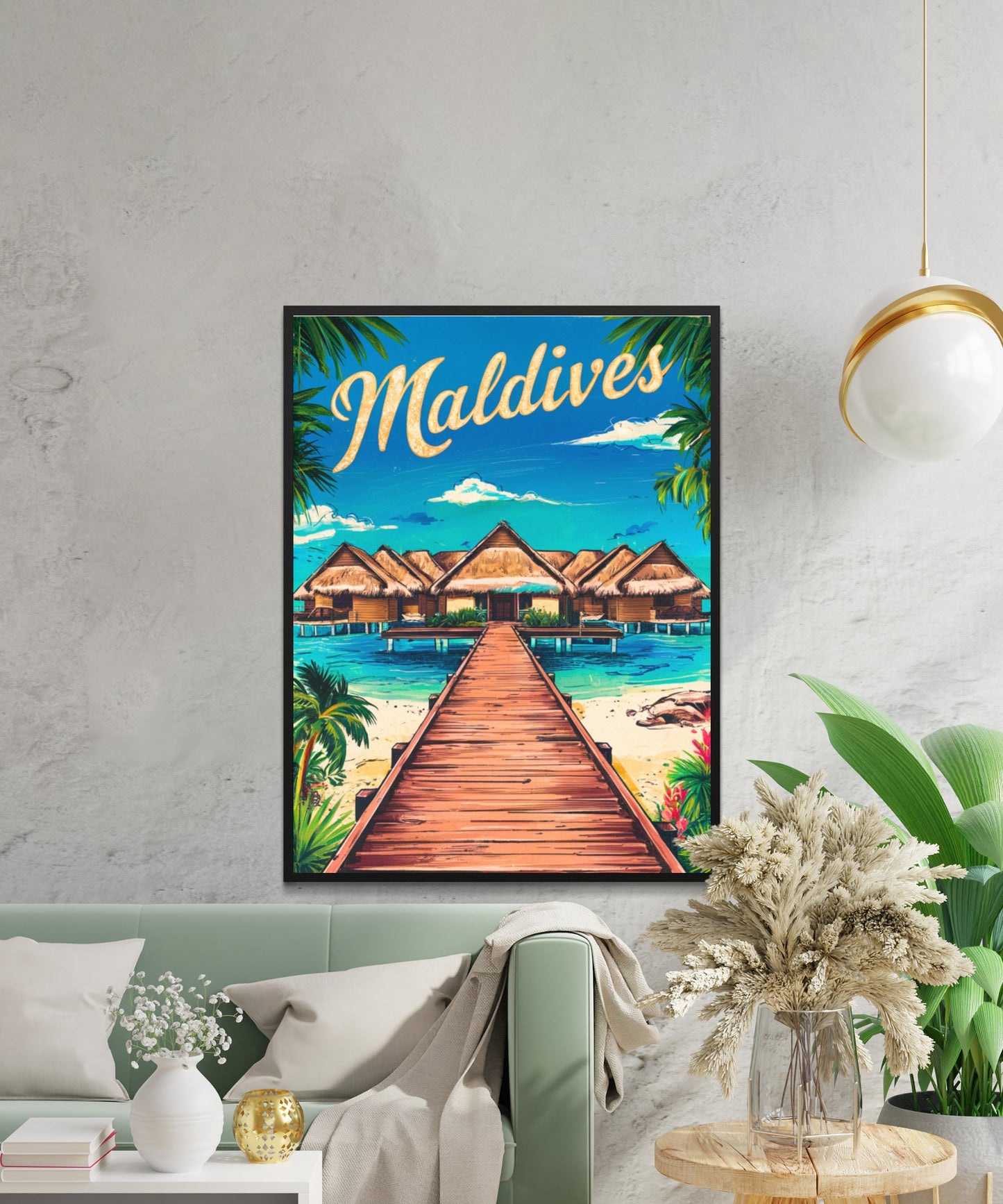 Maldives Vintage Travel Poster