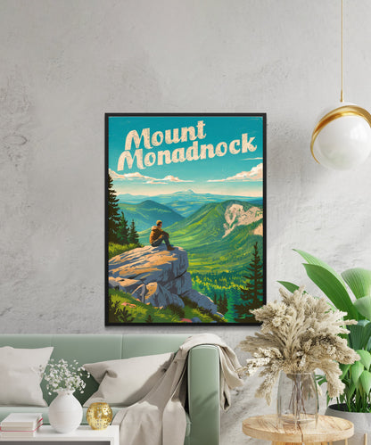 Mount Monadnock Vintage Travel Poster - Mountain Getaway