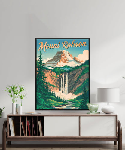 Mount Robson Vintage Travel Poster - Outdoor Adventure