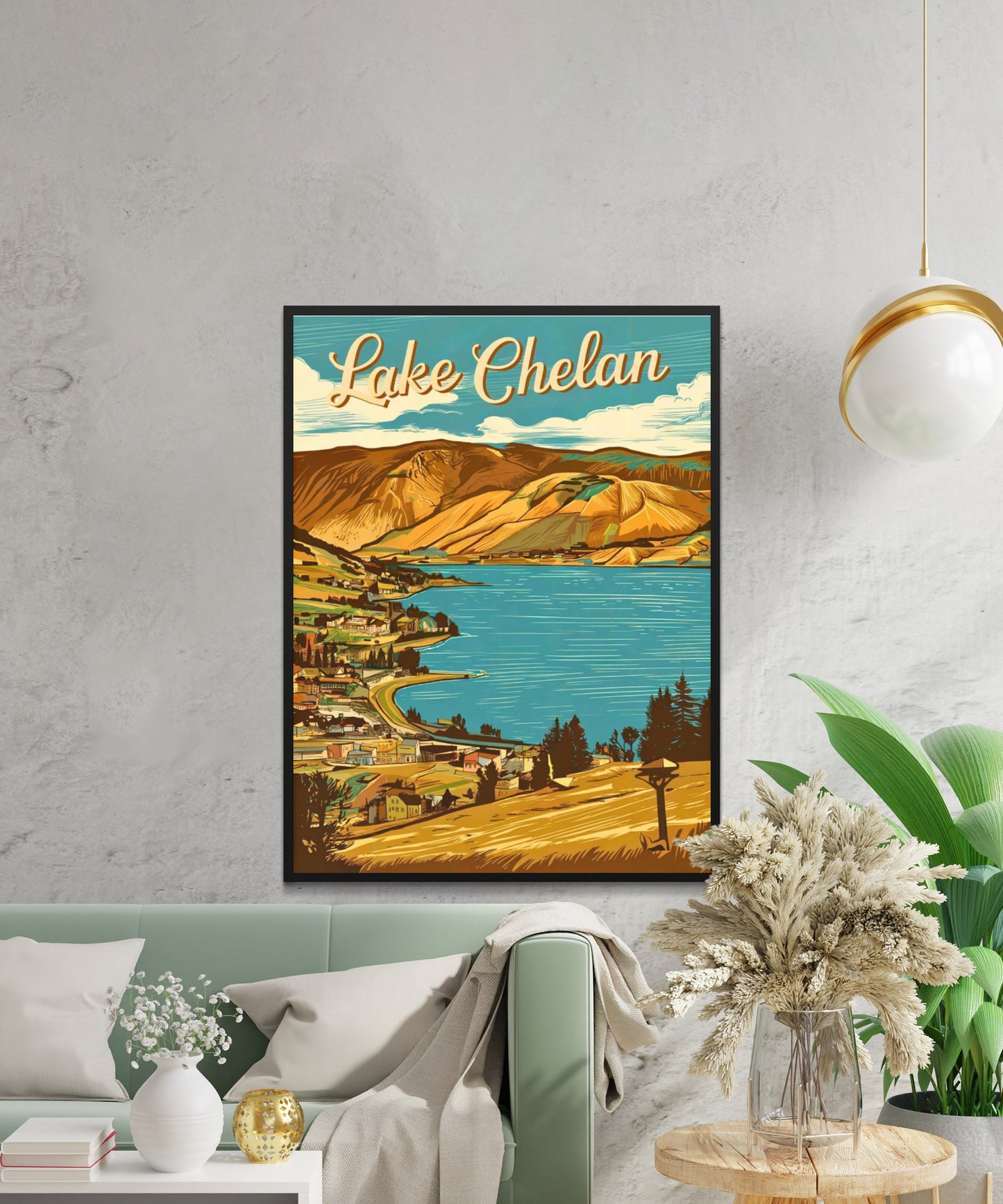 Lake Chelan Vintage Travel Poster - Timeless Waters of Washington