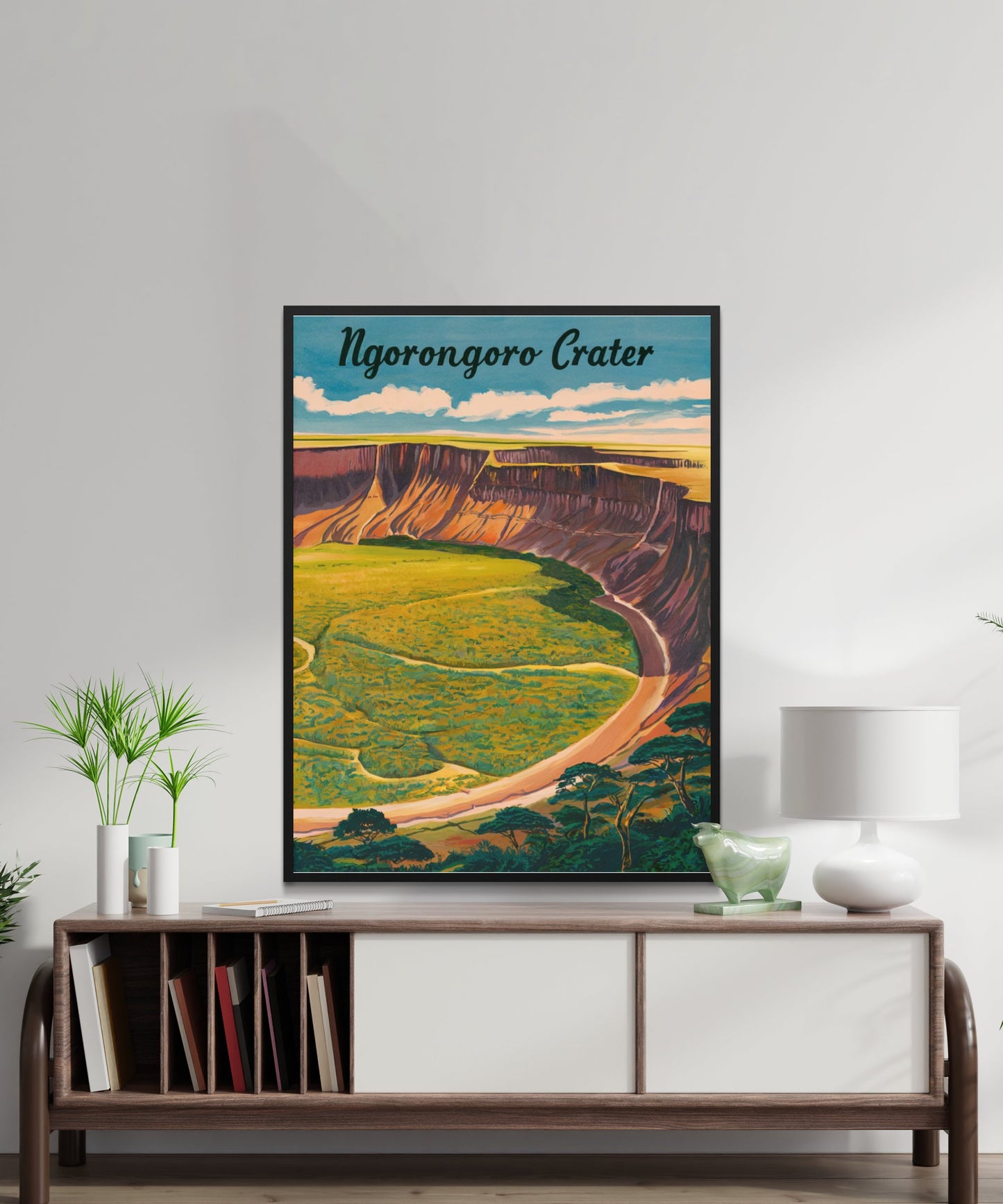 Ngorongoro Crater Vintage Travel Poster