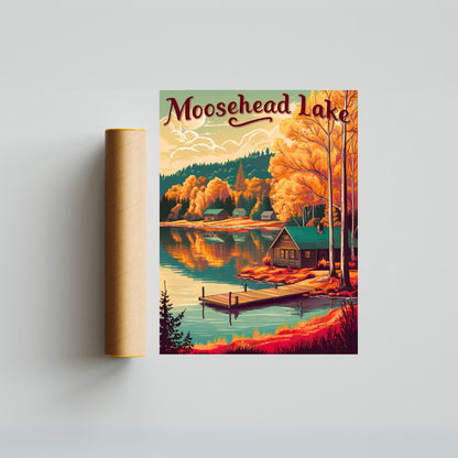 Moosehead Lake Vintage Travel Poster