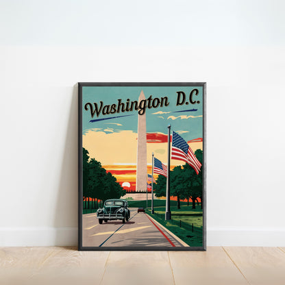 Washington D.C. Vintage Travel Poster