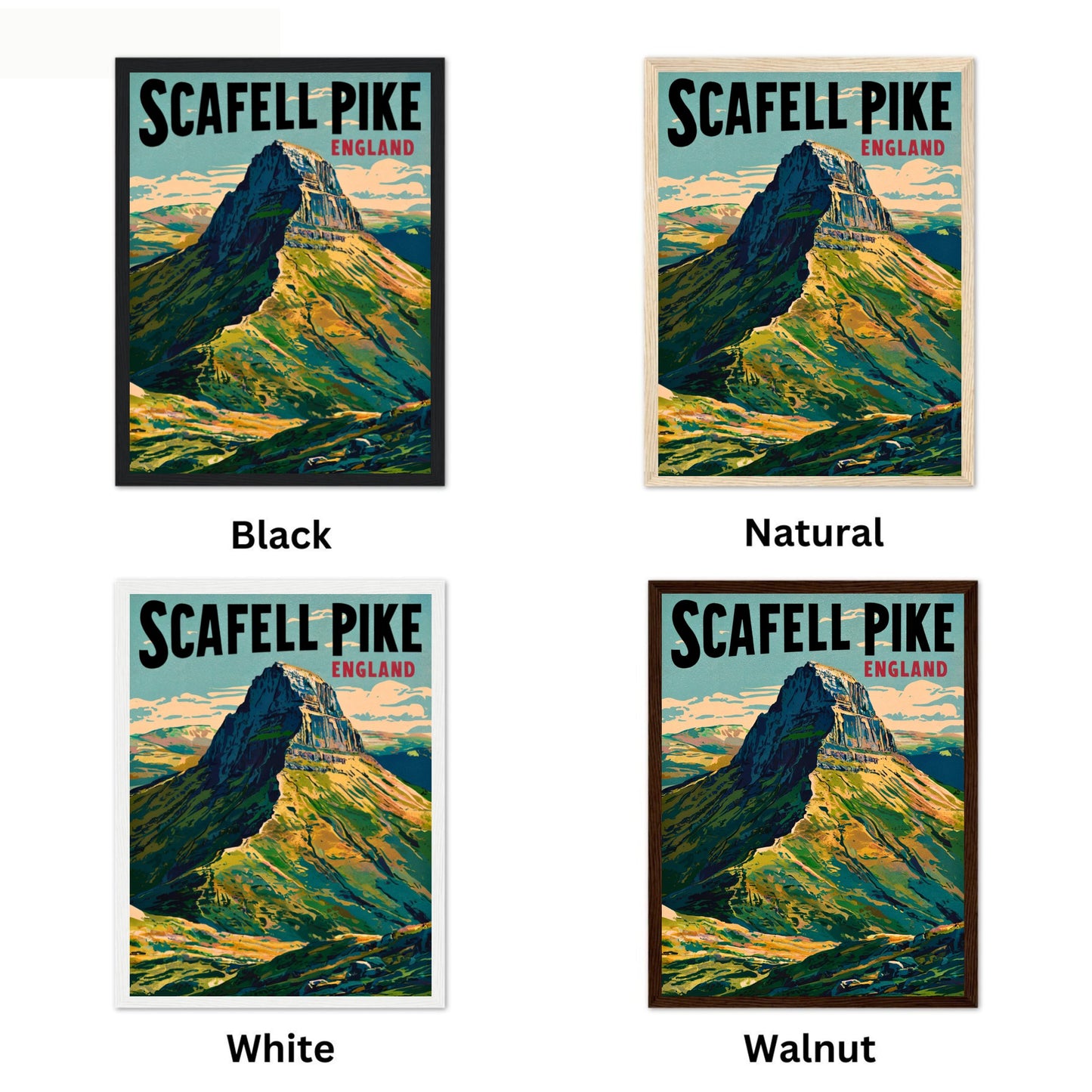 Scafell Pike Vintage Travel Poster  - Majestic Peak View