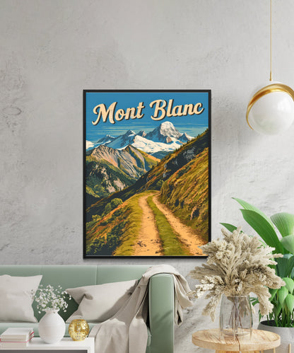 Mont Blanc Vintage Travel Poster - Glacier Wonderland