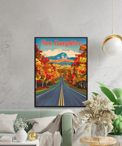 New Hampshire Vintage Travel Poster - Mountains, Lakes, and Heritage