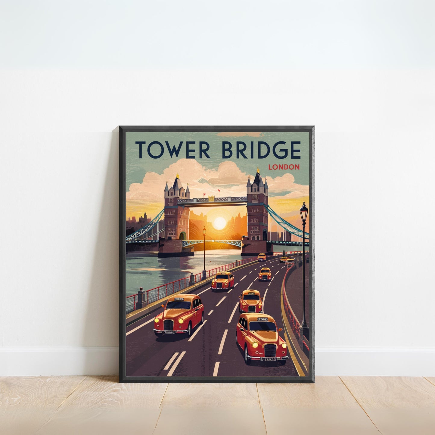 Tower Bridge Vintage Travel Poster