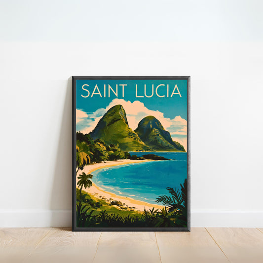 Saint Lucia Vintage Travel Poster