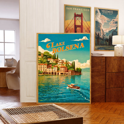 Lake Bolsena Vintage Travel Poster