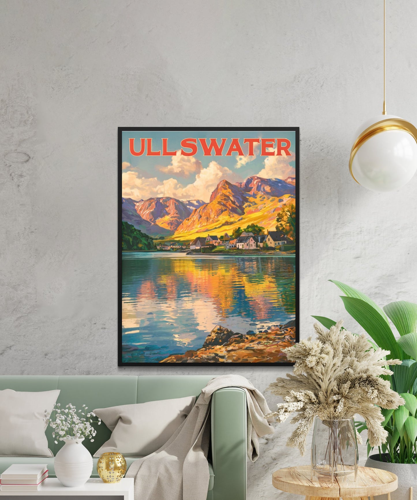 Ullswater Vintage Travel Poster - Serene Lake and Majestic Fells