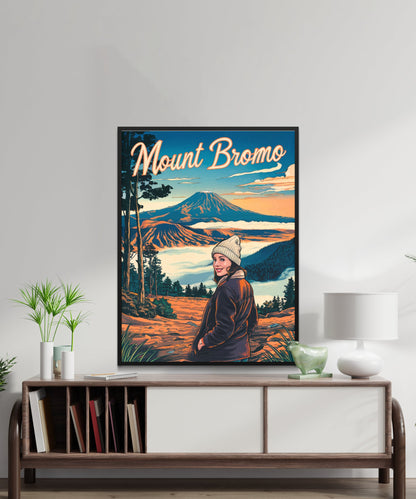 Mount Bromo Vintage Travel Poster