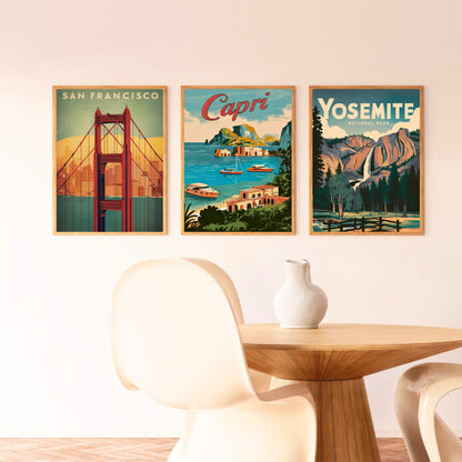 Capri Vintage Travel Poster - Timeless Mediterranean Elegance