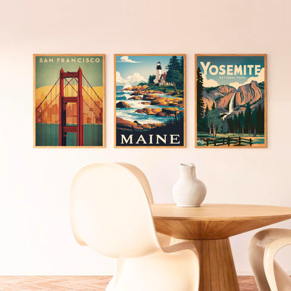 Maine Vintage Travel Poster - Coastal Beauty