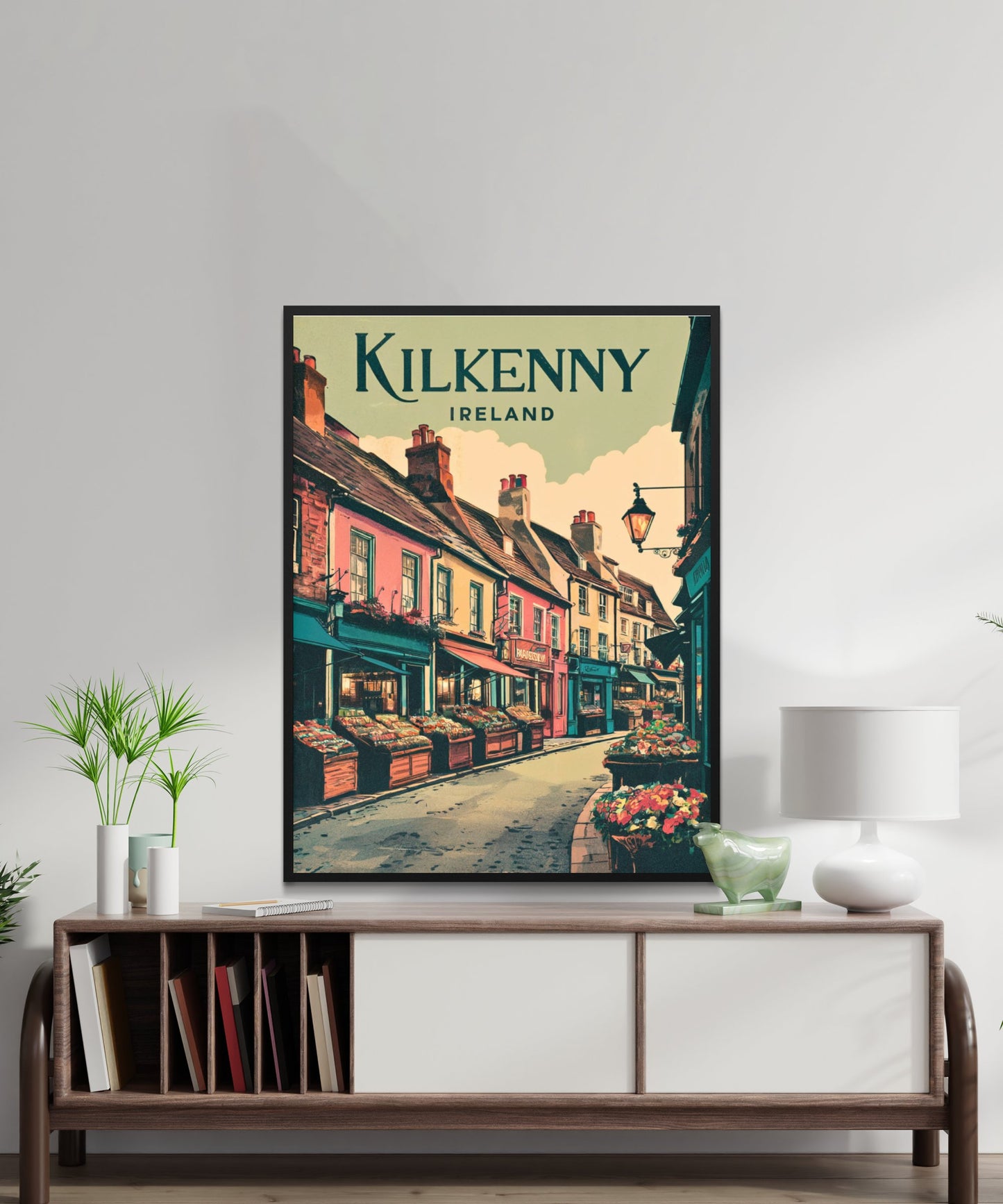 Kilkenny Vintage Travel Poster  - Cobblestone Streets