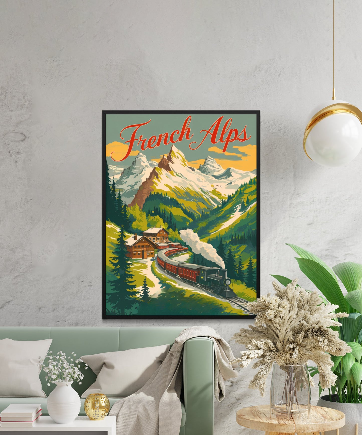 French Alps Vintage Travel Poster - Beautiful Views