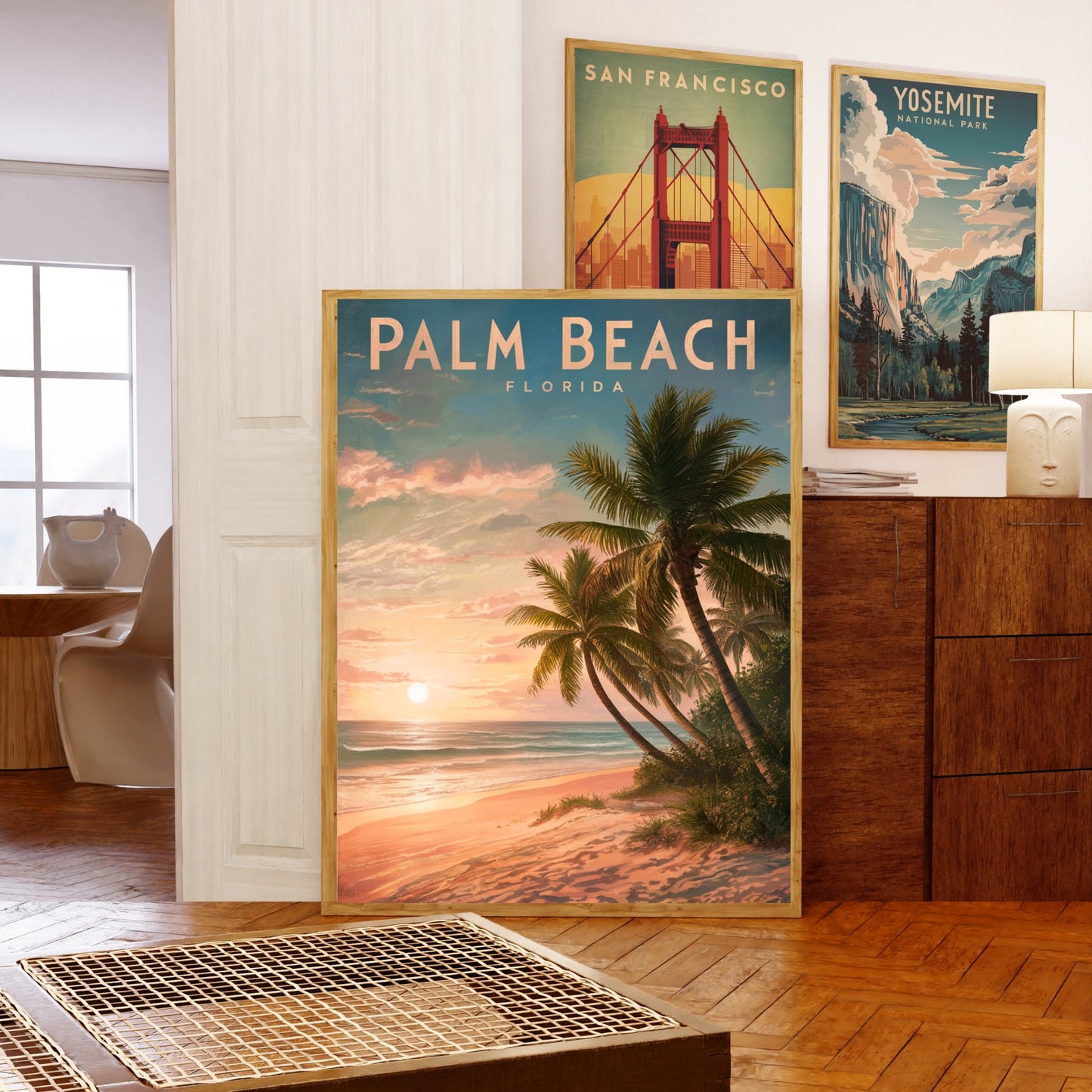 Palm Beach Vintage Travel Poster - Timeless Coastline