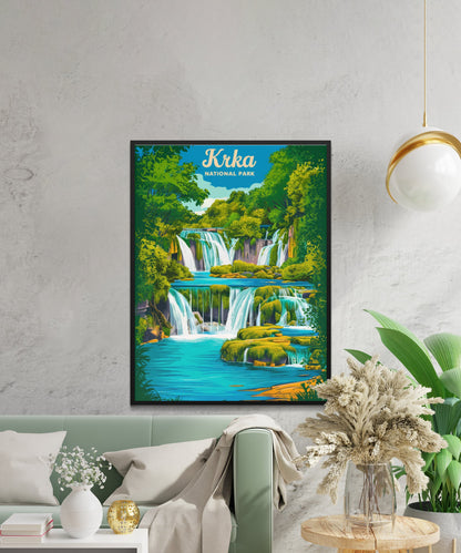 Krka National Park Vintage Travel Poster