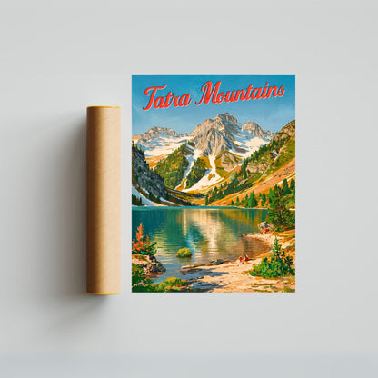 Tatra Mountains Vintage Travel Poster