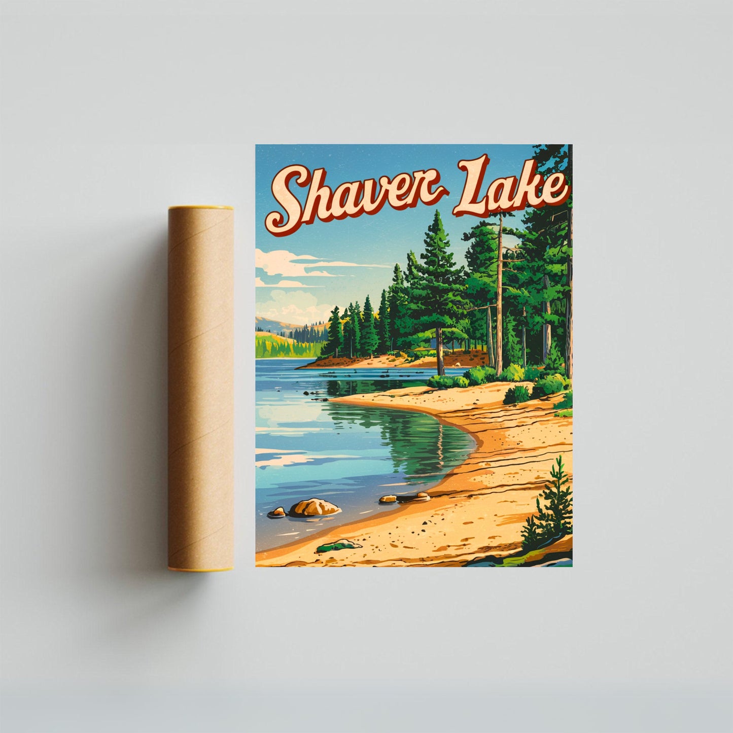 Shaver Lake Vintage Travel Poster - Scenic Overlook