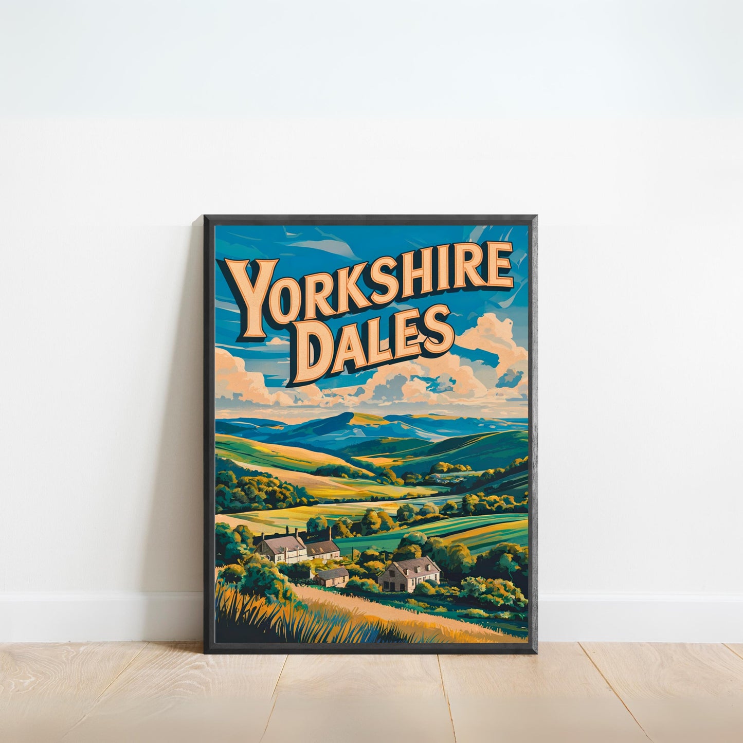 Yorkshire Vintage Travel Poster  - England Landscape