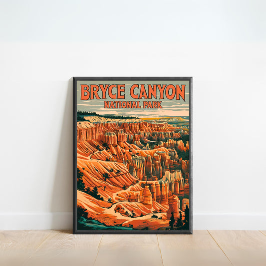 Bryce Canyon Vintage Travel Poster