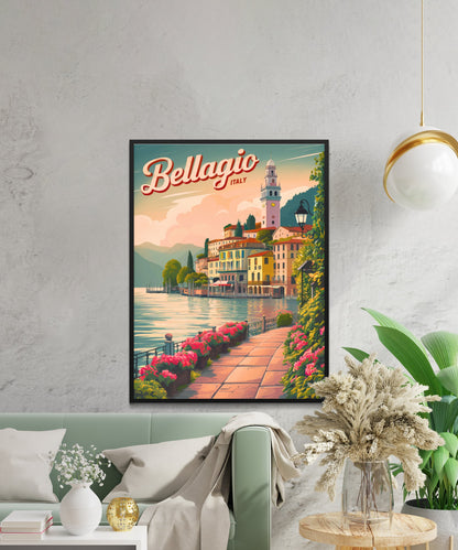 Bellagio Vintage Travel Poster - Historic Charm