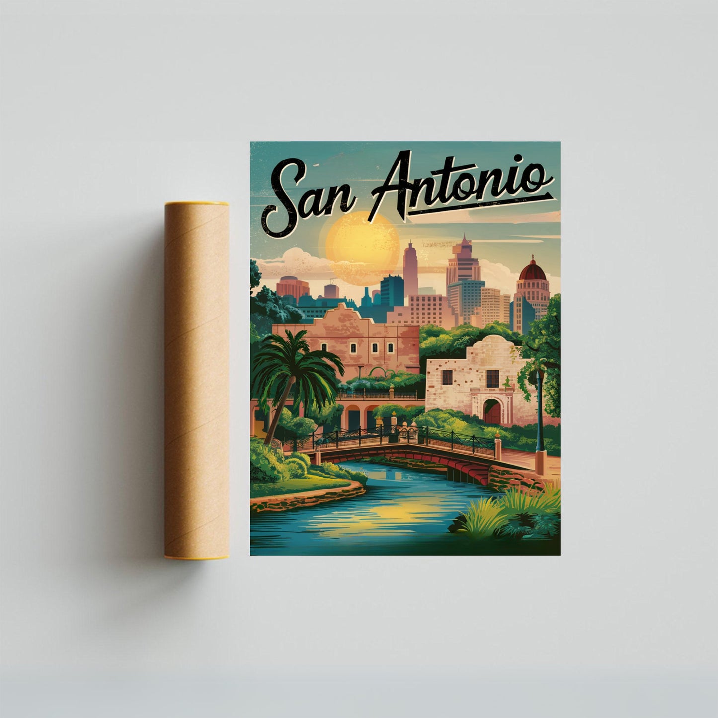 San Antonio Vintage Travel Poster - Beautiful Views