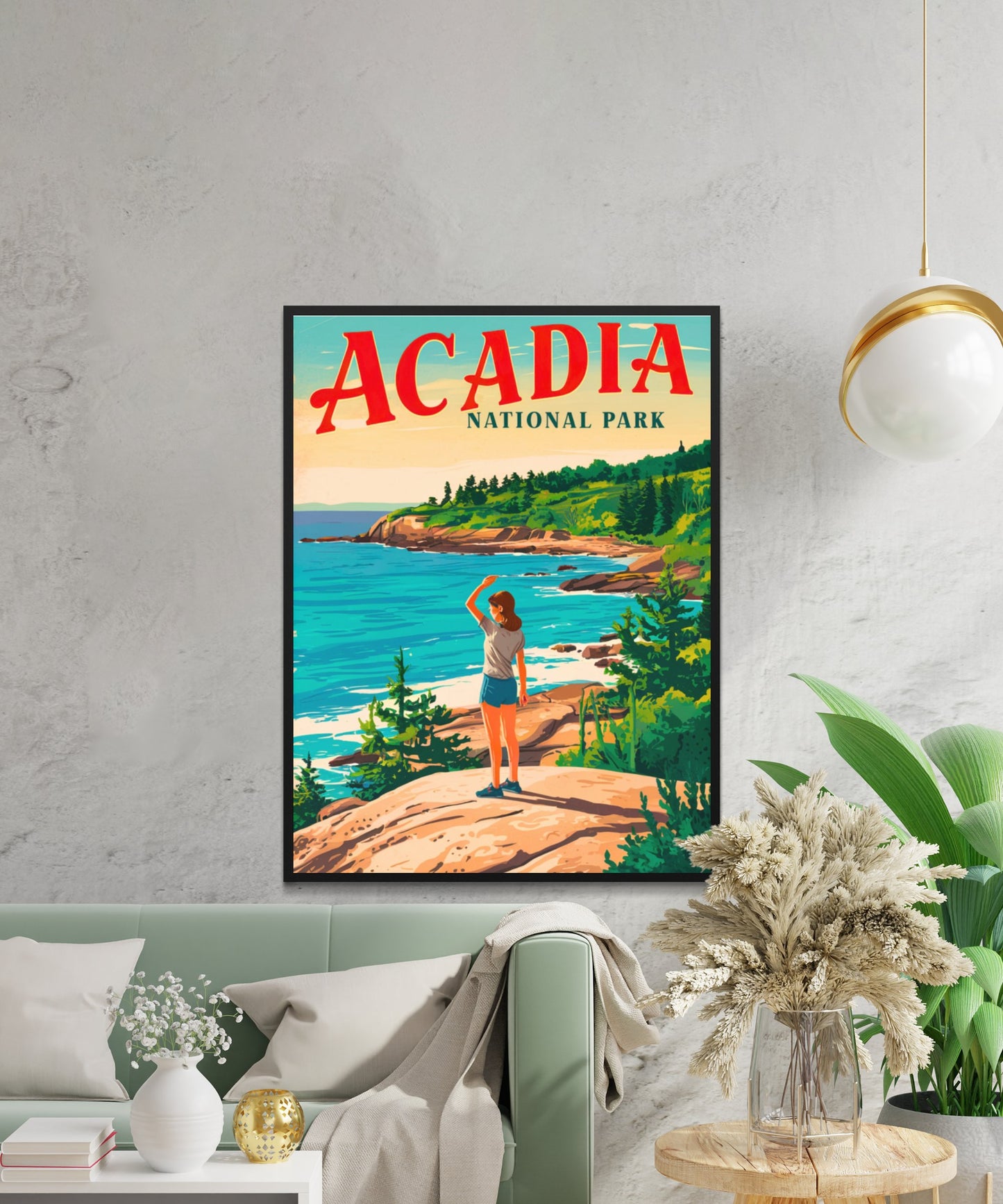 Acadia Vintage Travel Poster - Coastal Beauty