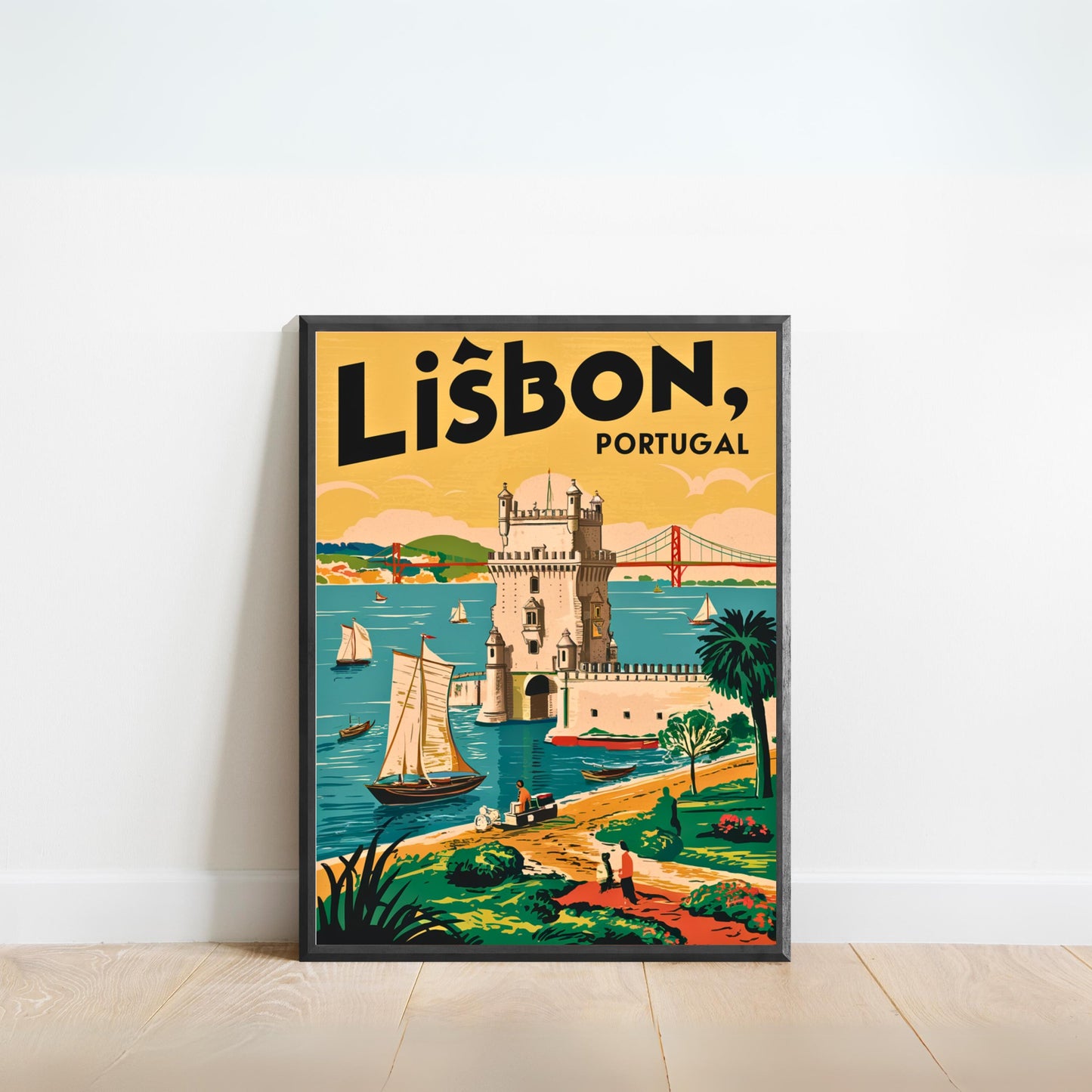 Lisbon Vintage Travel Poster