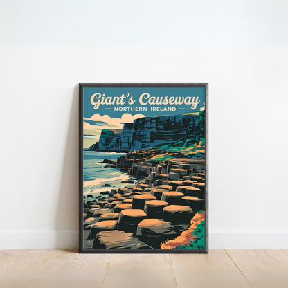 Giant's Causeway Vintage Travel Poster - Mystical Coastal Beauty