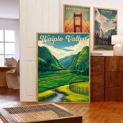 Waipio Valley Vintage Travel Poster - Hidden Paradise