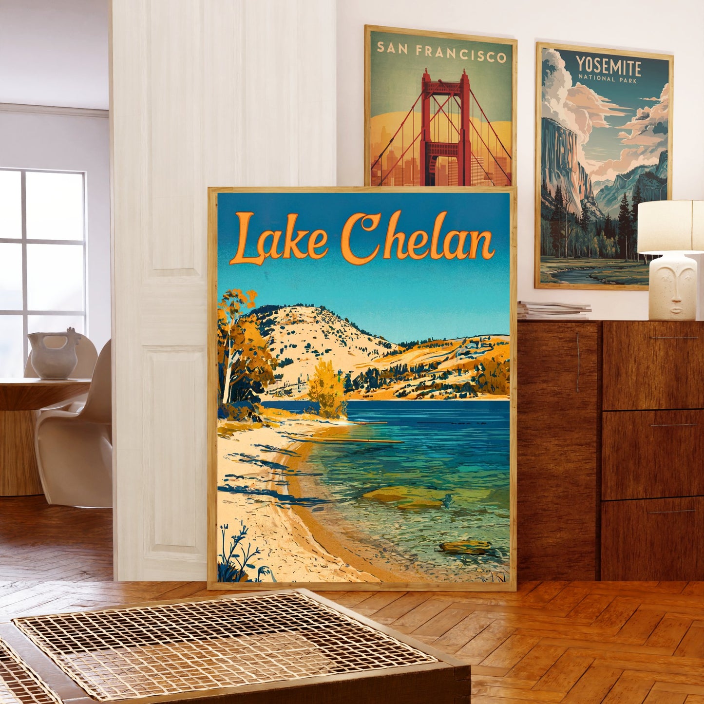 Lake Chelan Vintage Travel Poster - Serenity in the Cascades