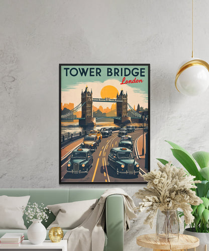 Tower Bridge Vintage Travel Poster - Gateway to the Thames