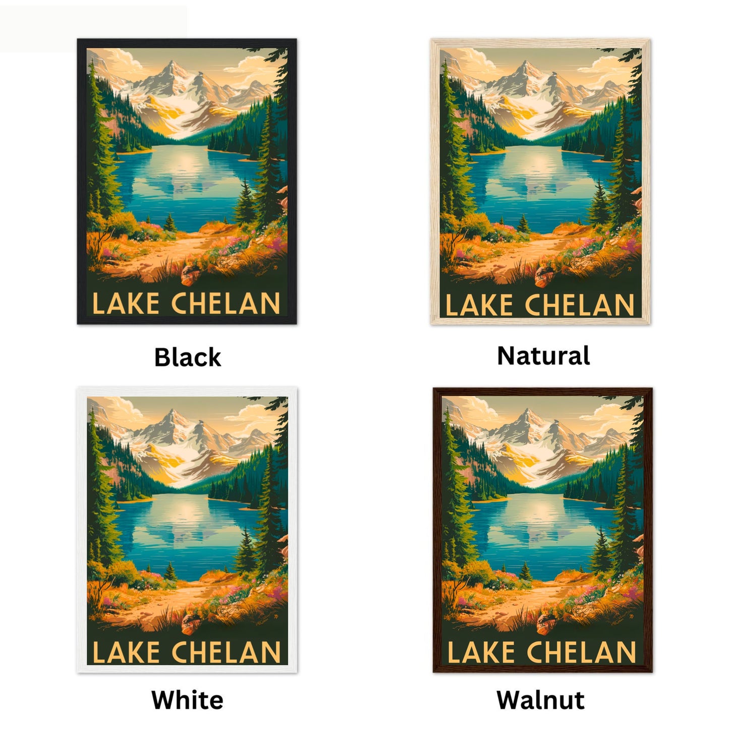 Lake Chelan Vintage Travel Poster - Pristine Waters