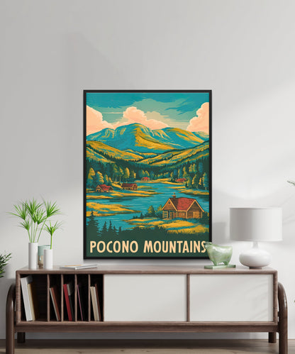 Pocono Mountains Vintage Travel Poster