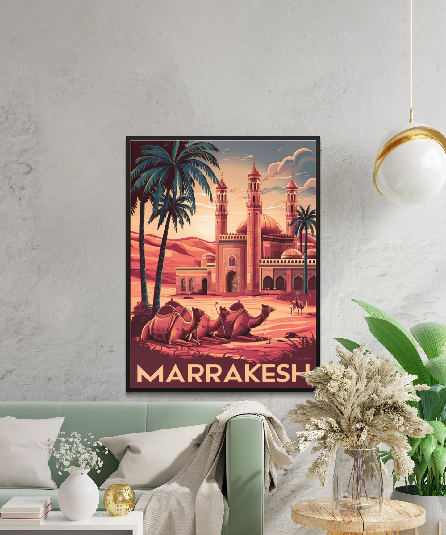 Marrakesh Vintage Travel Poster - Historic Medina