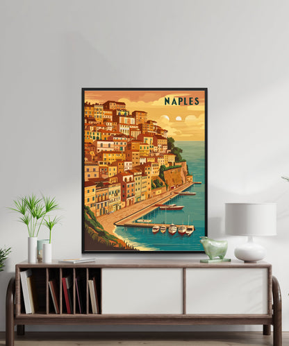 Naples Vintage Travel Poster - Bay of Naples Beauty